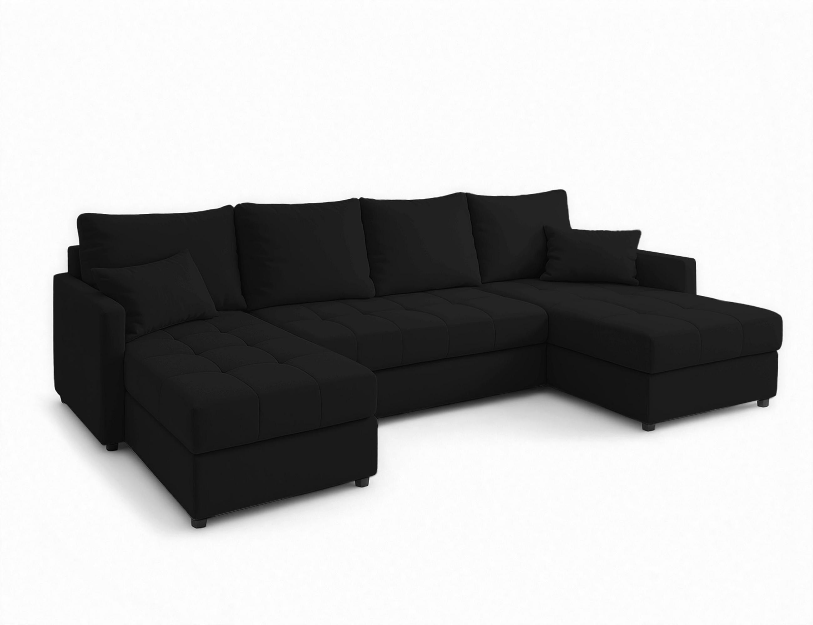 WOHNLANDSCHAFT Dolceo Schwarz 287/140/73 cm mit Bettkasten Schlaffunktion Relaxfunktion - Schwarz, Kunststoff/Textil (287/73/140cm) - AX Living
