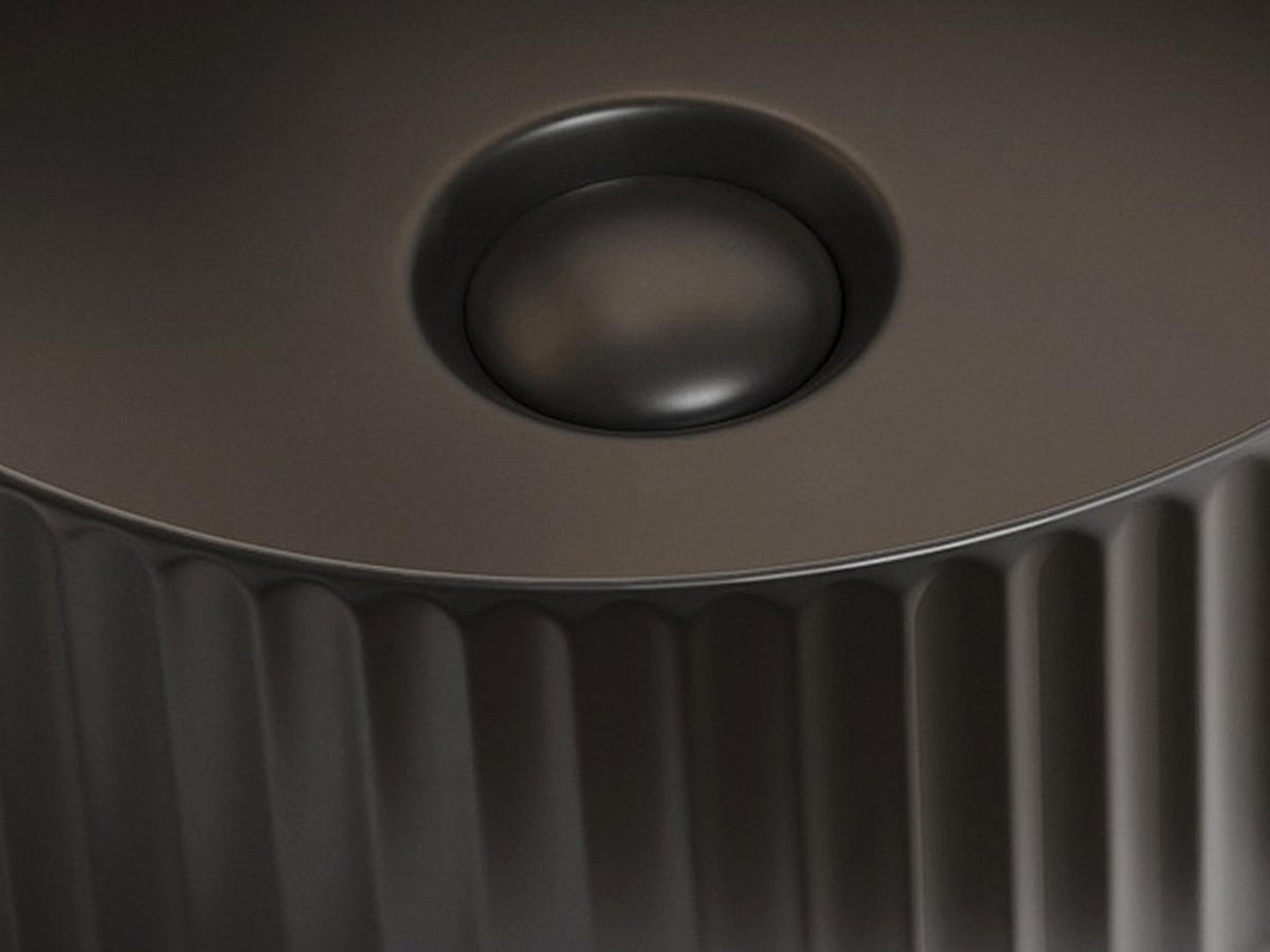 AUFSATZWASCHBECKEN rund - Schwarz matt - Keramik - geriffelt - 36 cm - PEDARA - Schwarz, Keramik (36/12/36cm) - Vente-Unique