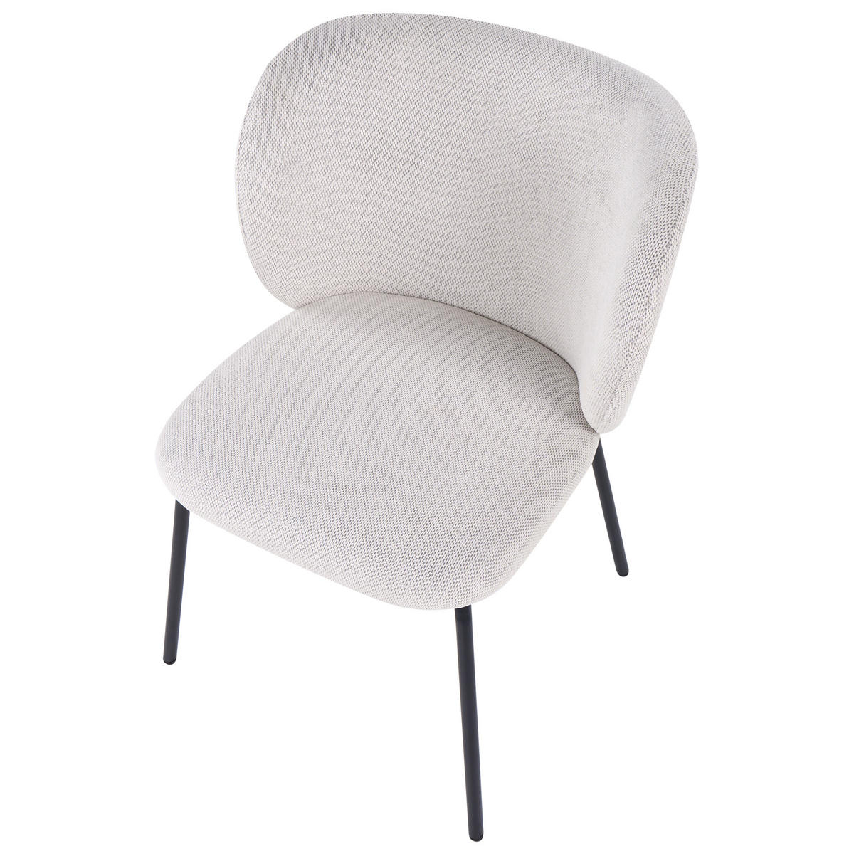 MATSTOL set om 2 tyg gräddvit Calera - Vit, Textil (56/78/60cm) - Beliani