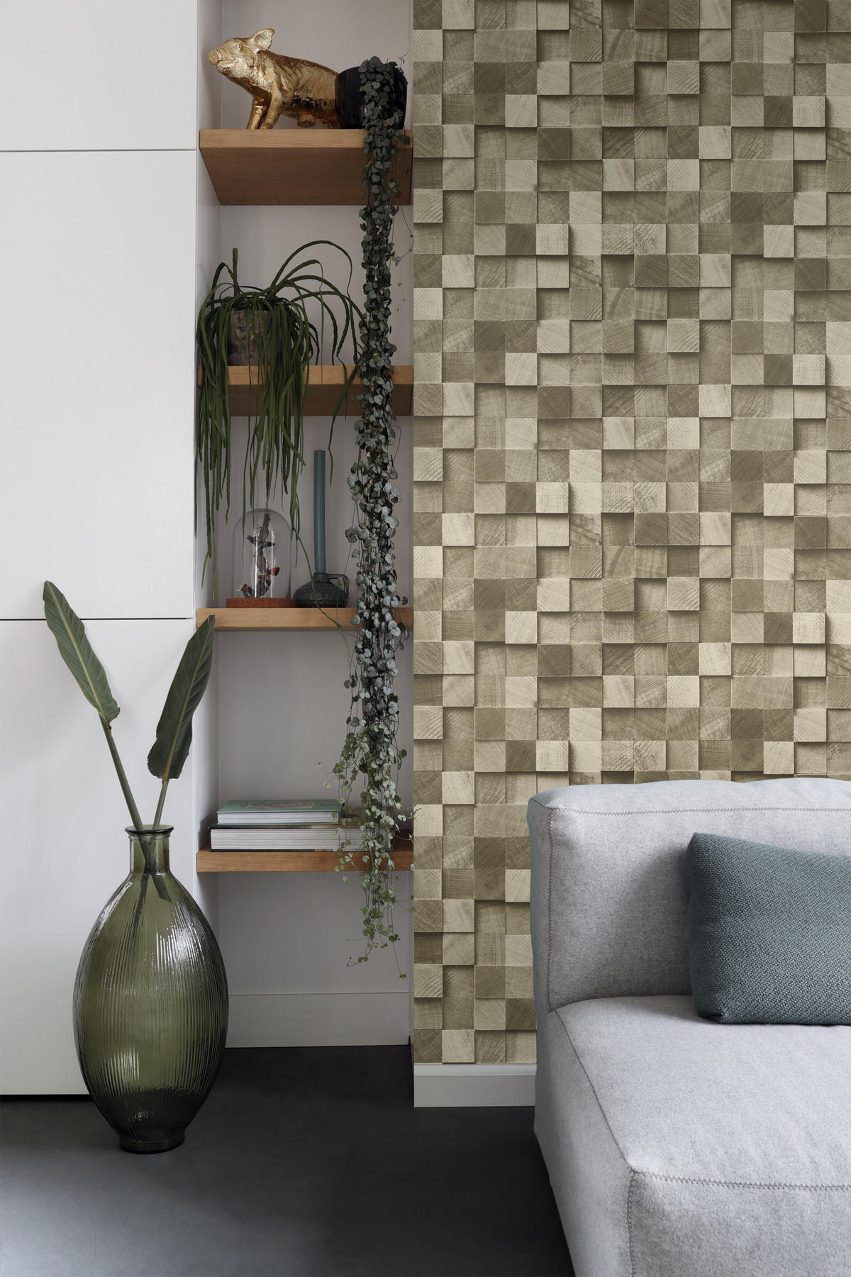 TAPETE 3D Holzoptik 53 cm x 10.05 m - Braun, Papier (53/1000cm) - ESTAhome