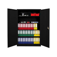 FLÜGELTÜRENSCHRANK Elephant komplett montiert 180x120x40cm 4 Ebenen Schwarz - Schwarz, Metall (120/180/40cm) - PROREGAL