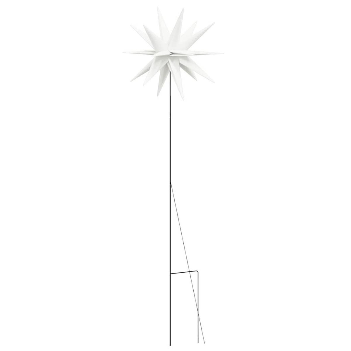 WEIHNACHTSSTERN LED Mit Erdspiess Faltbar Weiss 57 Cm - Weiß, Kunststoff (58/138/58cm) - vidaXL