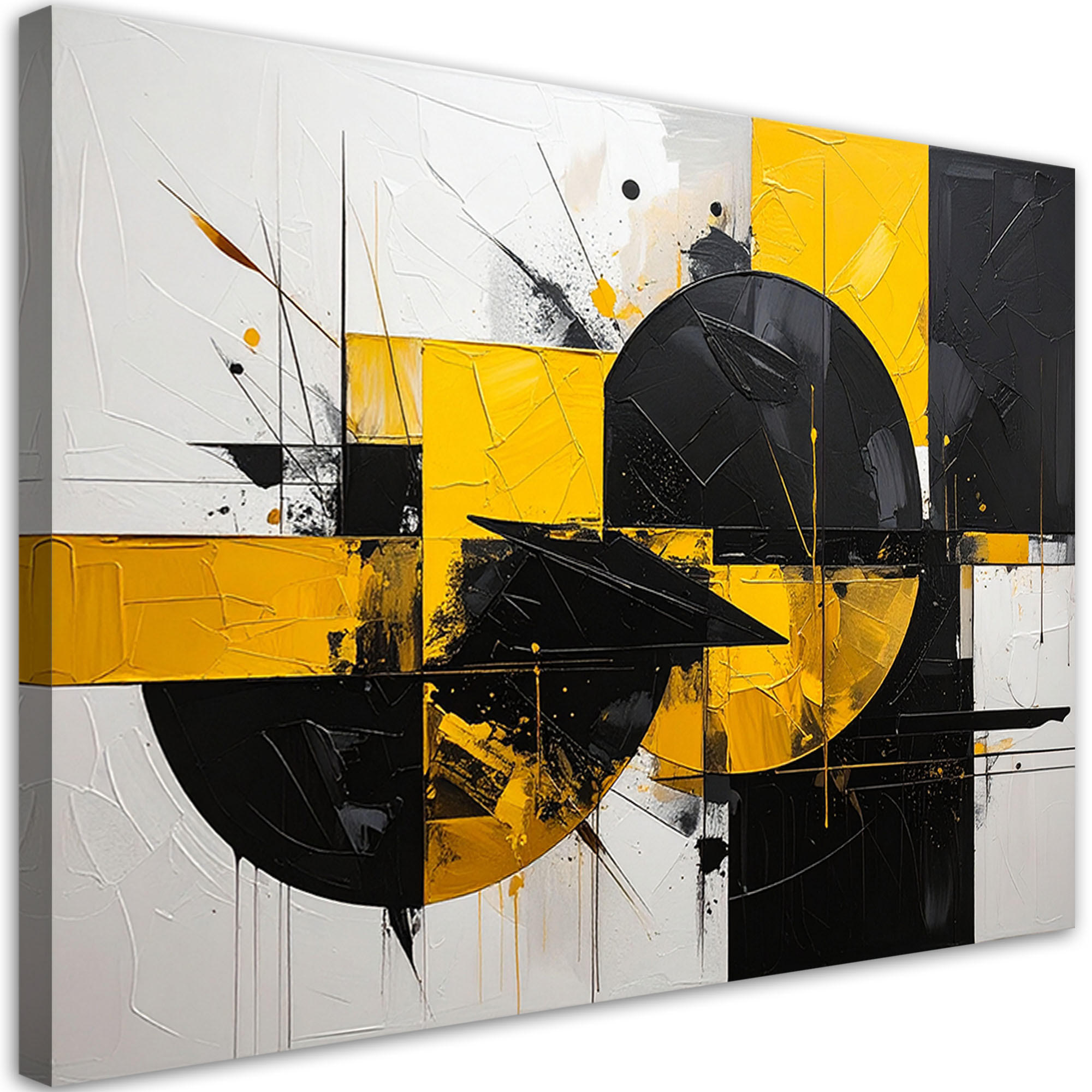 LEINWANDBILD 3D und geometrisch 120x80cm - Gelb, Textil (120/80cm) - Feeby