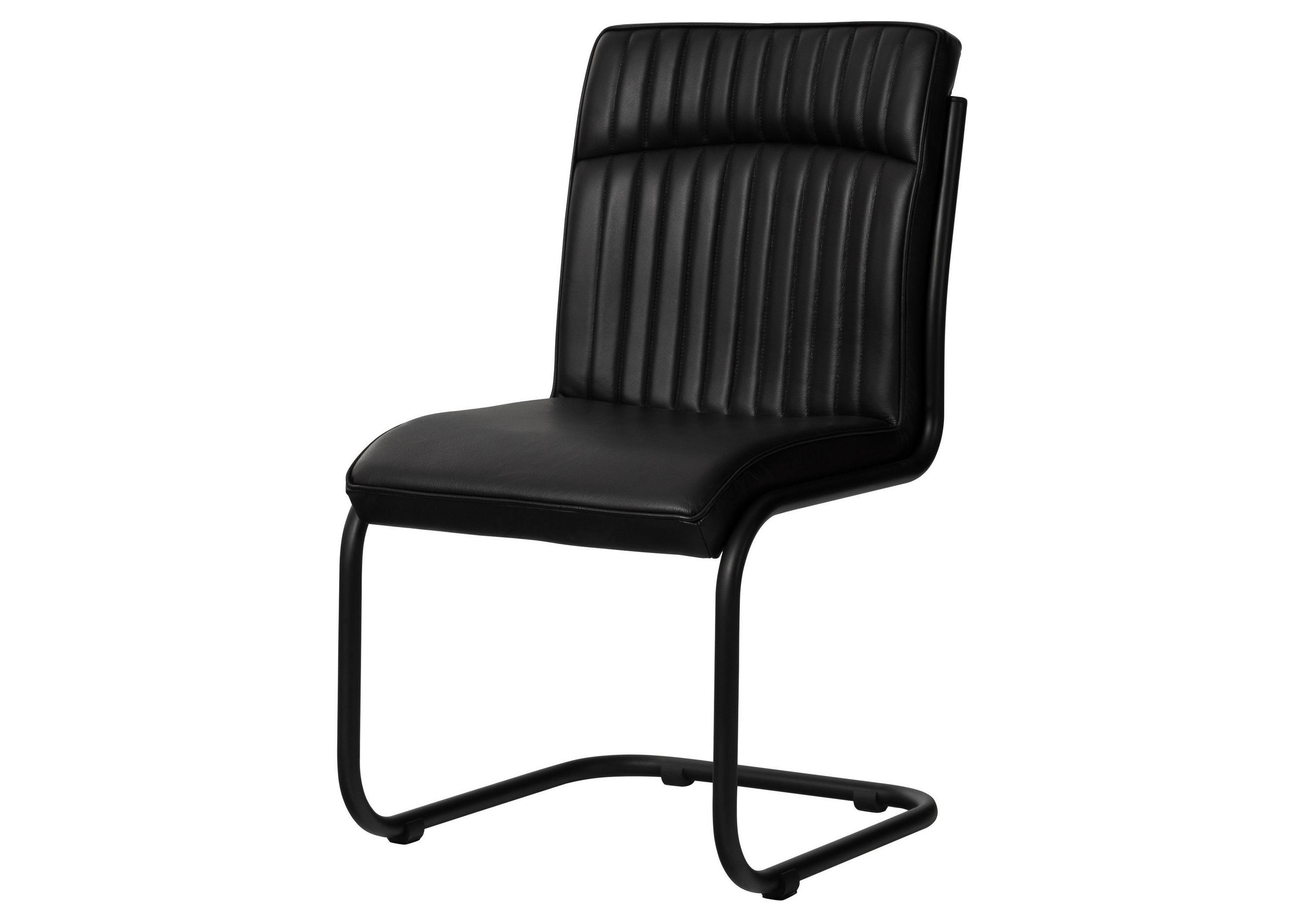 FREISCHWINGER Echtleder 52x61x92 schwarz IRON LABEL #21 - Schwarz, Leder (52/92/61cm) - Massivmoebel24
