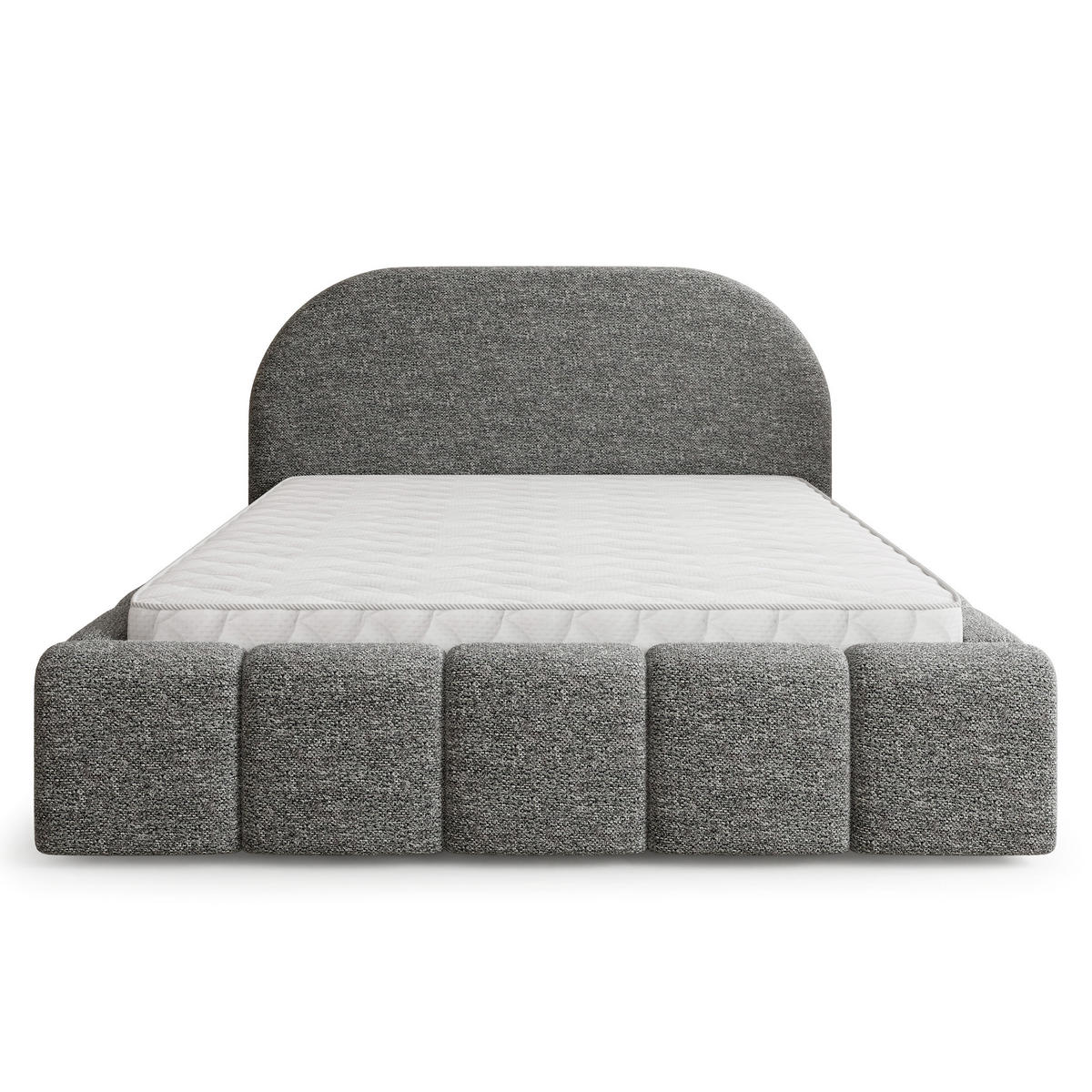 POLSTERBETT FLUSSO 140x200 cm mit Bettkästen - Grau - Grau, Holz (140/200cm) - MASSENO