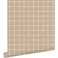 TAPETE Karomuster 50 x 900 cm - Braun, Papier (50/900cm) - ESTAhome
