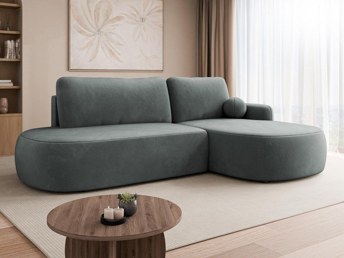 ECKSOFA Loridu O, Seite: Rechts - Schwarz/Graphitfarben, Holz/Kunststoff (274/174cm) - MIRJAN24