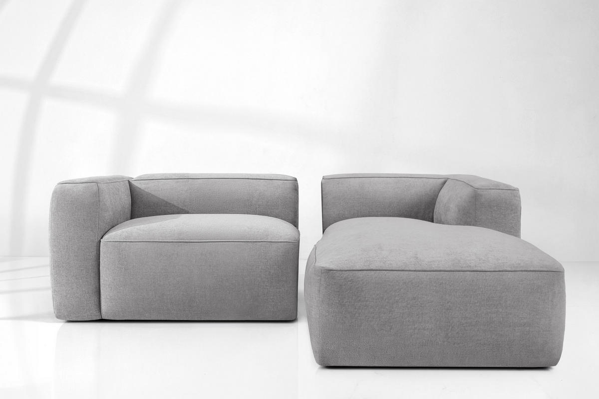 ECKSOFA RECHTS FUBBO, Hellgrau - Hellgrau, Holz/Holzwerkstoff (225/176cm) - KONSIMO®