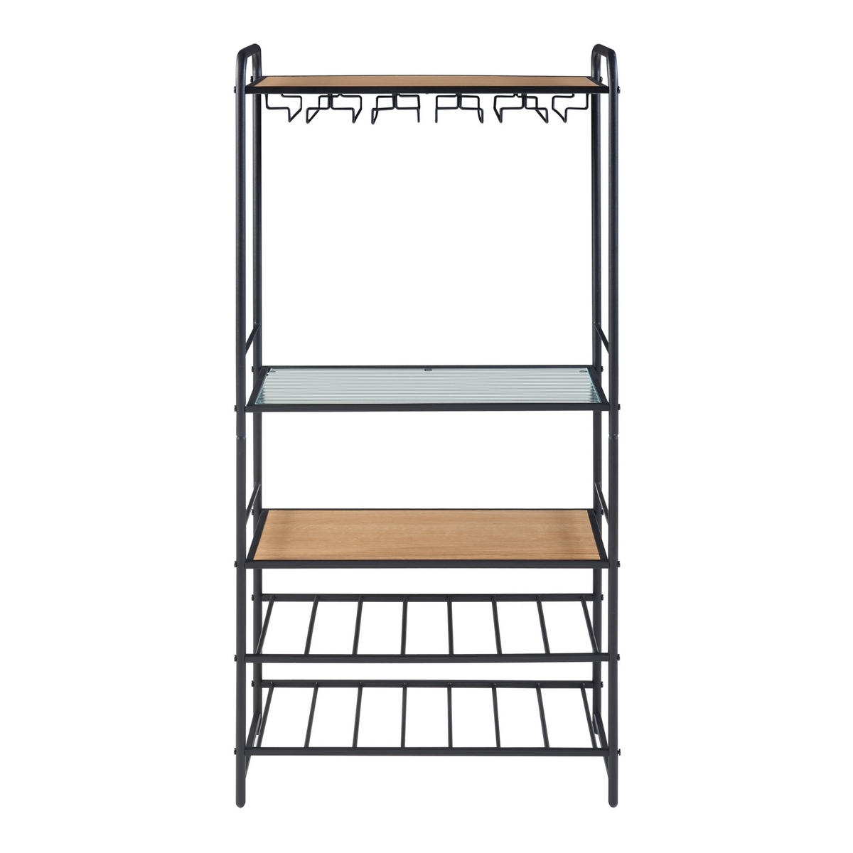 WEINREGAL Hustadvika - Schwarz, Metall (61/120/33cm) - [en.casa]