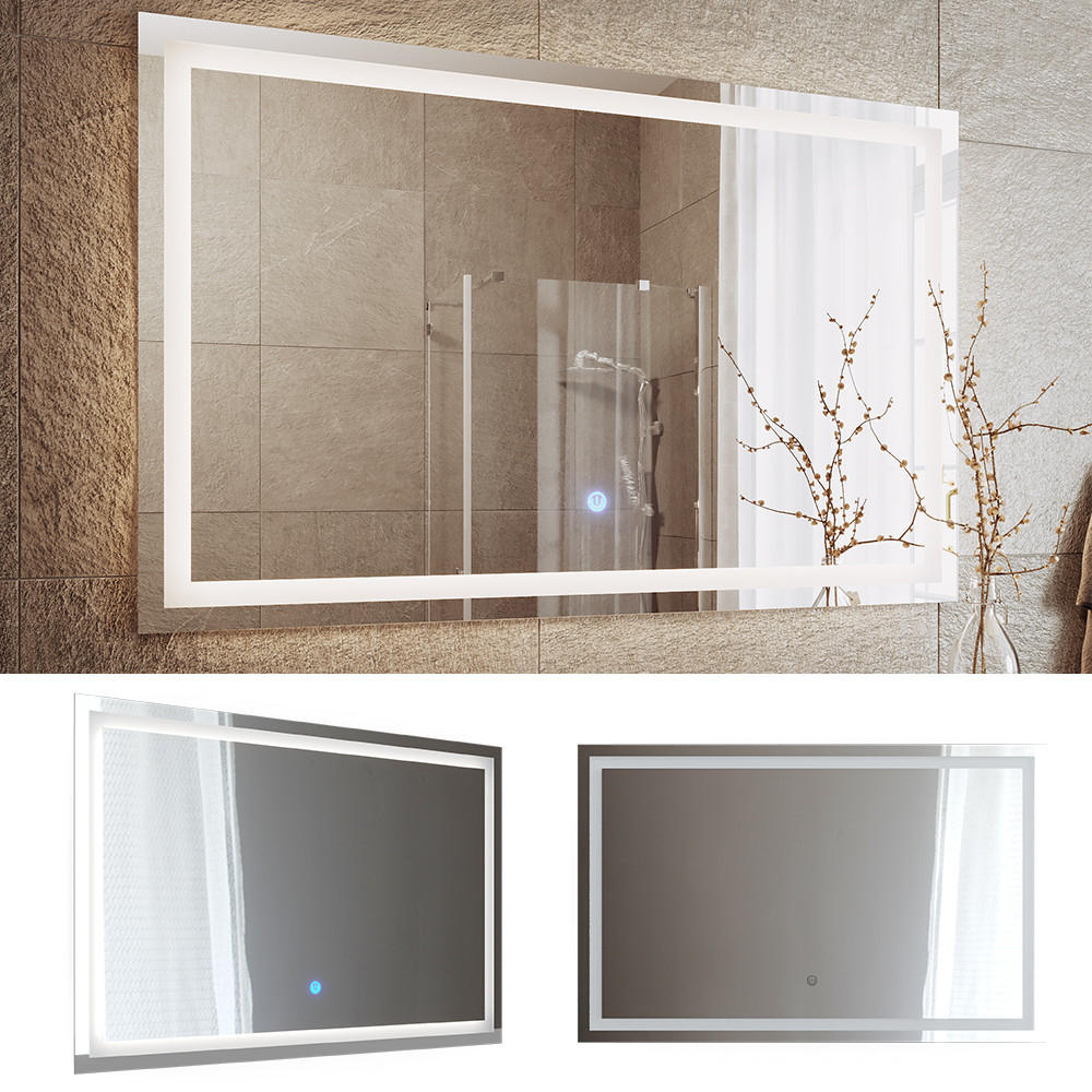 BADEZIMMERSPIEGEL Viola Glas 2.8 x 70 cm mit LED Beleuchtung - Transparent, Glas (2.8/70/110cm) - Vicco