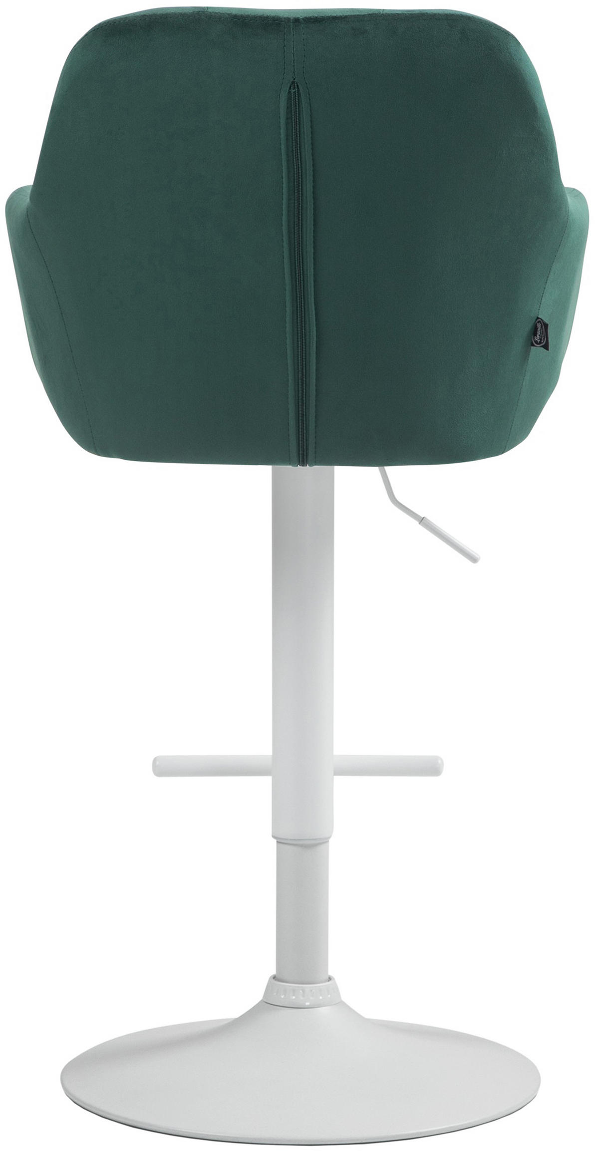 BARHOCKER Nardo Samt weiß grün - Weiß/Grün, Textil/Metall (57/118/59cm) - TPFLiving