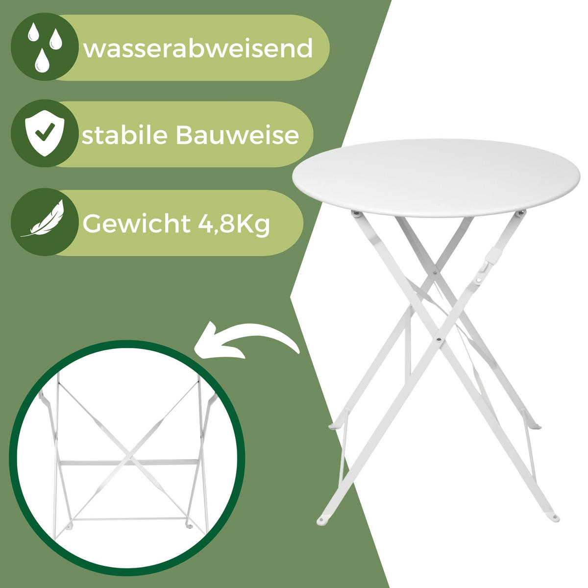 BISTRO SET Weiß - Weiß, Metall - Albatros