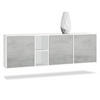 SIDEBOARD Cuba Türen in Beton Oxid Optik - Hellgrau, Holzwerkstoff (182/53/35cm) - Vladon