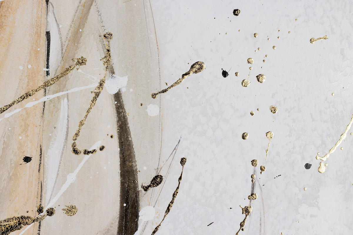 ACRYLBILD HANDGEMALT 100/75 cm - Beige/Grau, Holz/Textil (2/75cm) - KUNSTLOFT