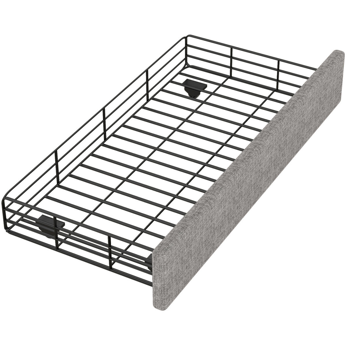 POLSTERBETT aus Leinen und MDF 90x200 cm in Grau mit 2 Schubladen - Grau, Textil (90/200cm) - Modfu