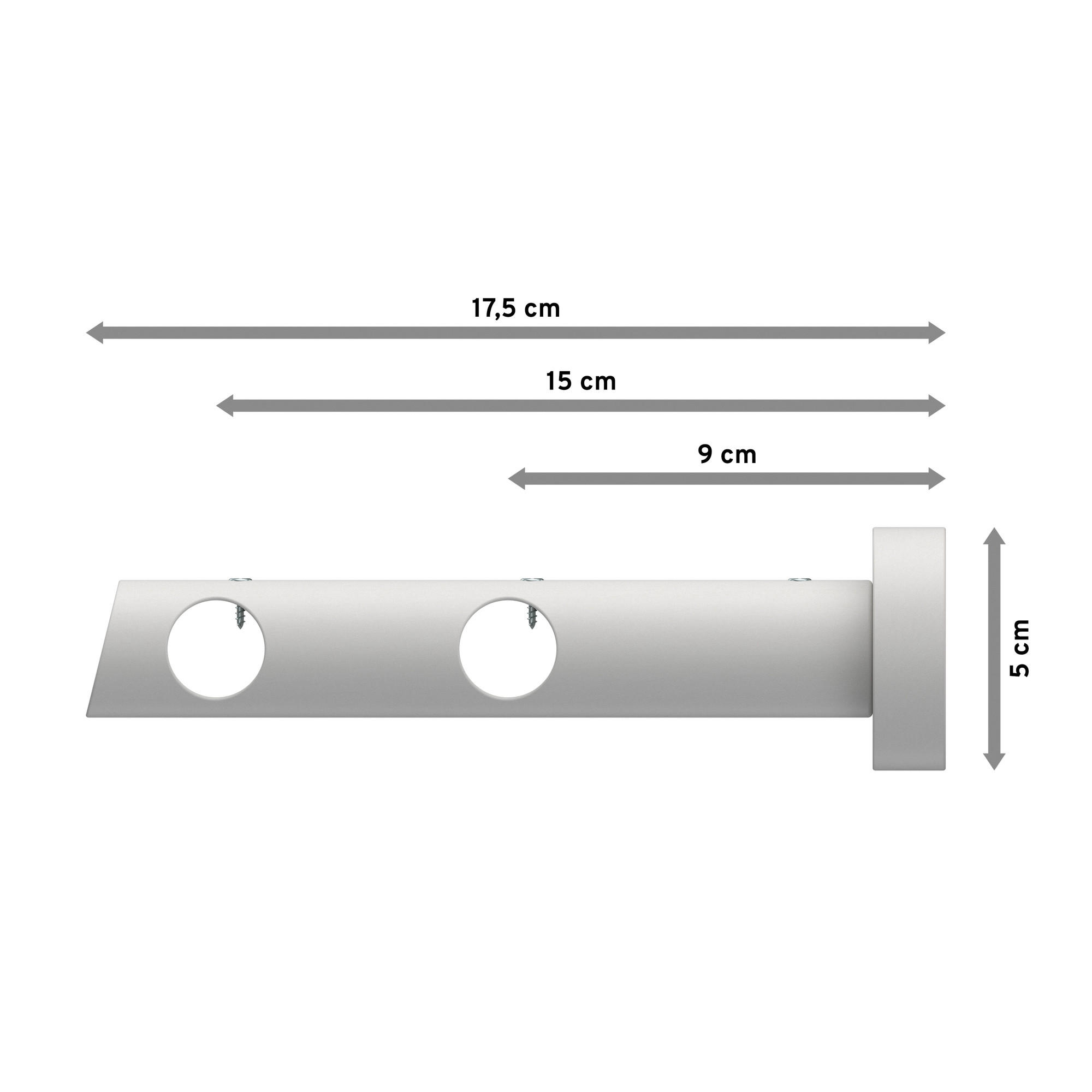 TRÄGER FÜR GARDINENSTANGEN 20 mm Ø, Talena 2-läufig, Weiß - Weiß, Holz (18/5.3/5.3cm) - INTERDECO