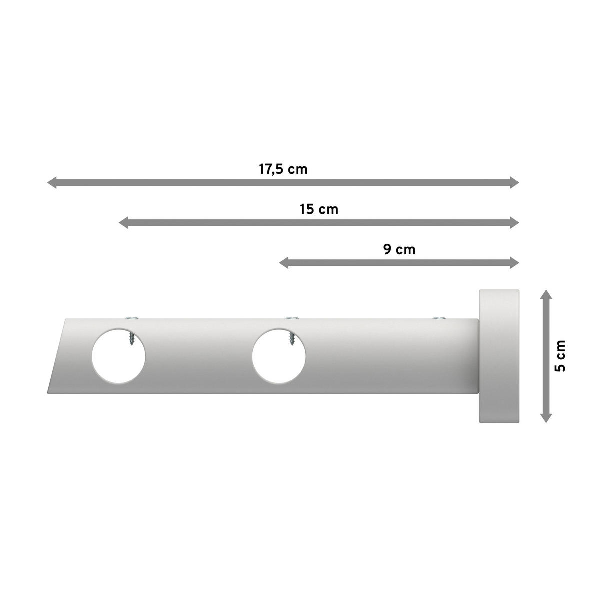TRÄGER FÜR GARDINENSTANGEN 20 mm Ø, Talena 2-läufig, Weiß - Weiß, Holz (18/5.3/5.3cm) - INTERDECO