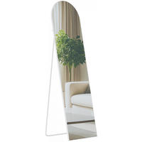 STANDSPIEGEL oval 40/3/140 cm Glas Weiß Matt - Weiß, Glas (40/140/3cm) - CLP