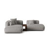 ECKSOFA modular links Martina aus strukturiertem Stoff hellgrau 2 Sitzplätze - Hellgrau, Textil (176/285cm) - Micadoni