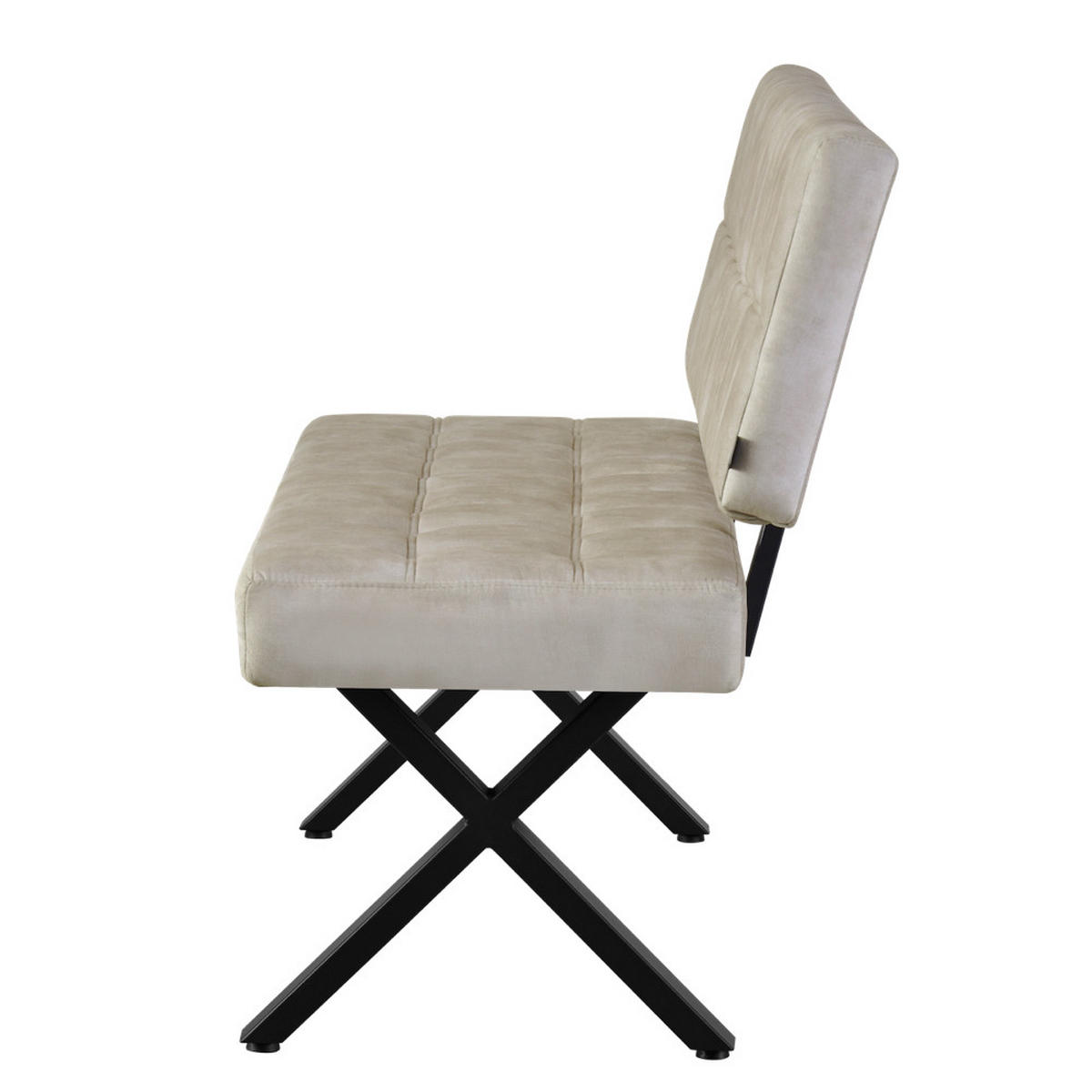 SITZBANK KAREN - Hellgrau, Textil/Metall (140/88/59cm)