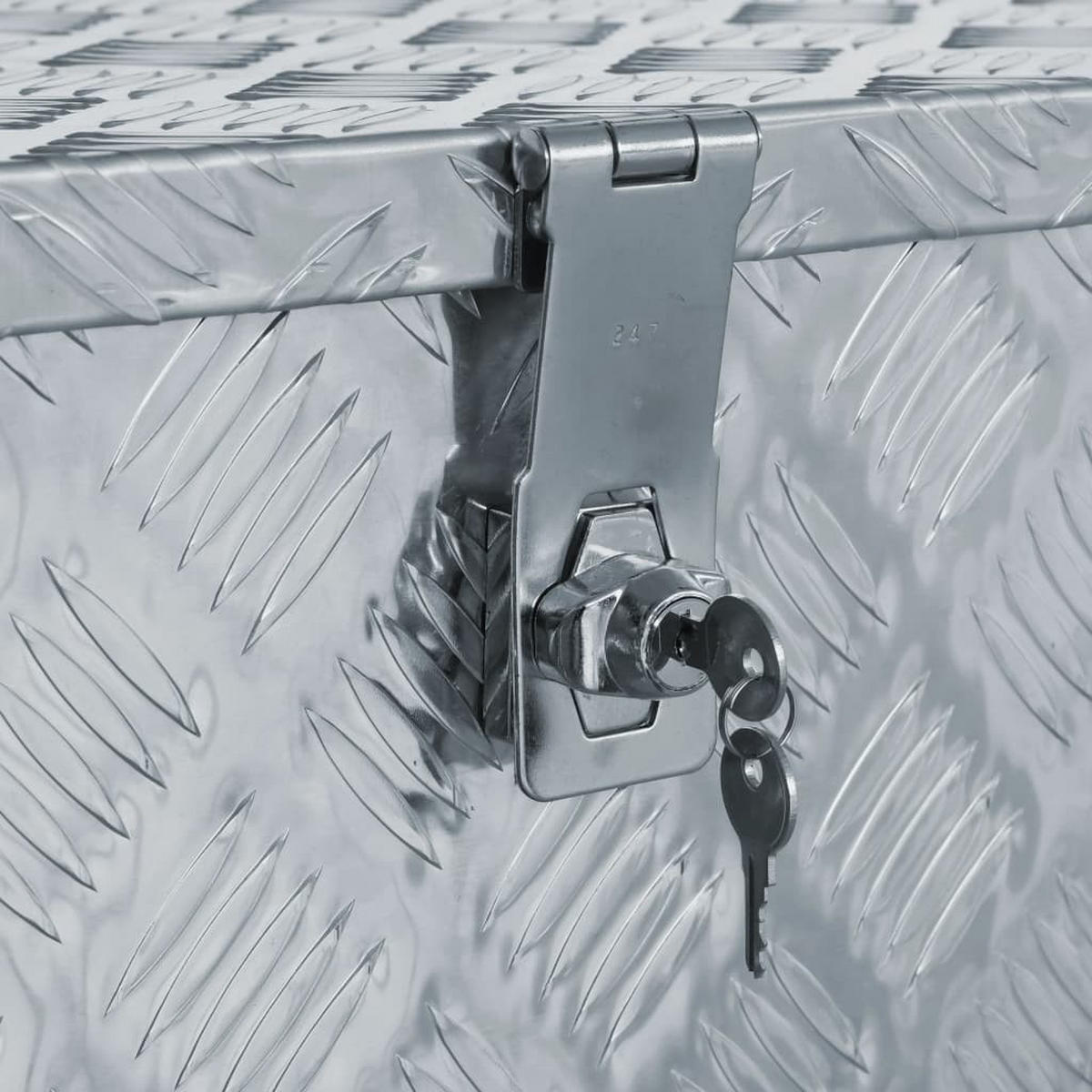 ALUMINIUMBOX mit Deckel Metallkiste 90,5x35x40 cm Silber - Silberfarben, Metall (90.5/40/35cm) - DELUKE