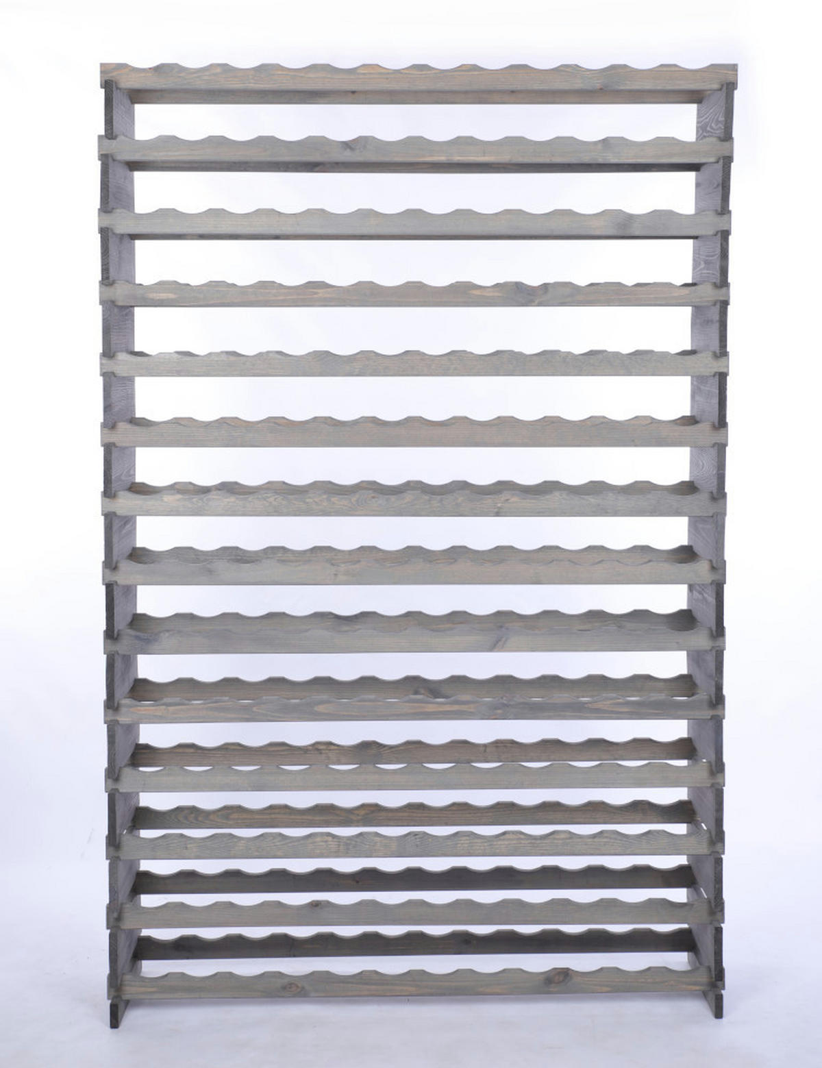 WEINREGAL VINOTECA FLEX PRO HxBxT 191x123x28cm 168 Flaschen auf 14 Ebenen Grau - Grau, Holz (123/191/28cm) - PROREGAL