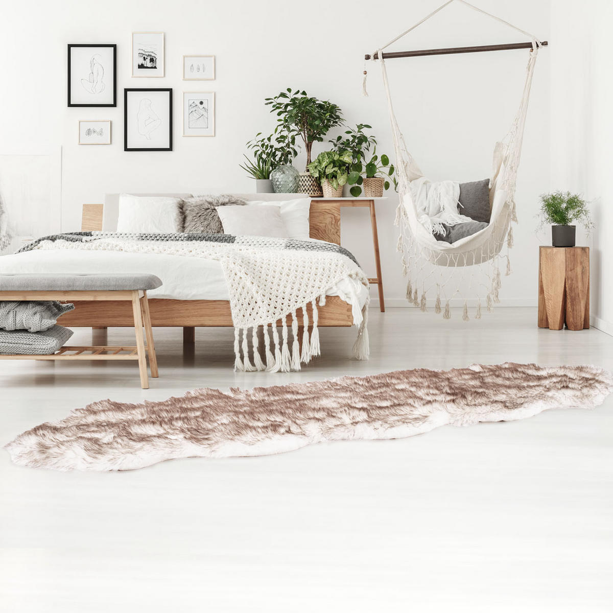 HOCHFLOR-TEPPICH Softa 800 Beige 60x180 cm - Beige, Kunststoff/Textil (60/180cm) - carpet city