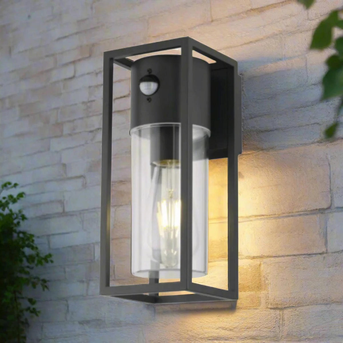 AUSSENWANDLEUCHTE ZOEY Anthrazit Dunkelgrau E27 Klarer Diffusor IP54 - Anthrazit, Metall (11/27/13.5cm) - CGC Europe