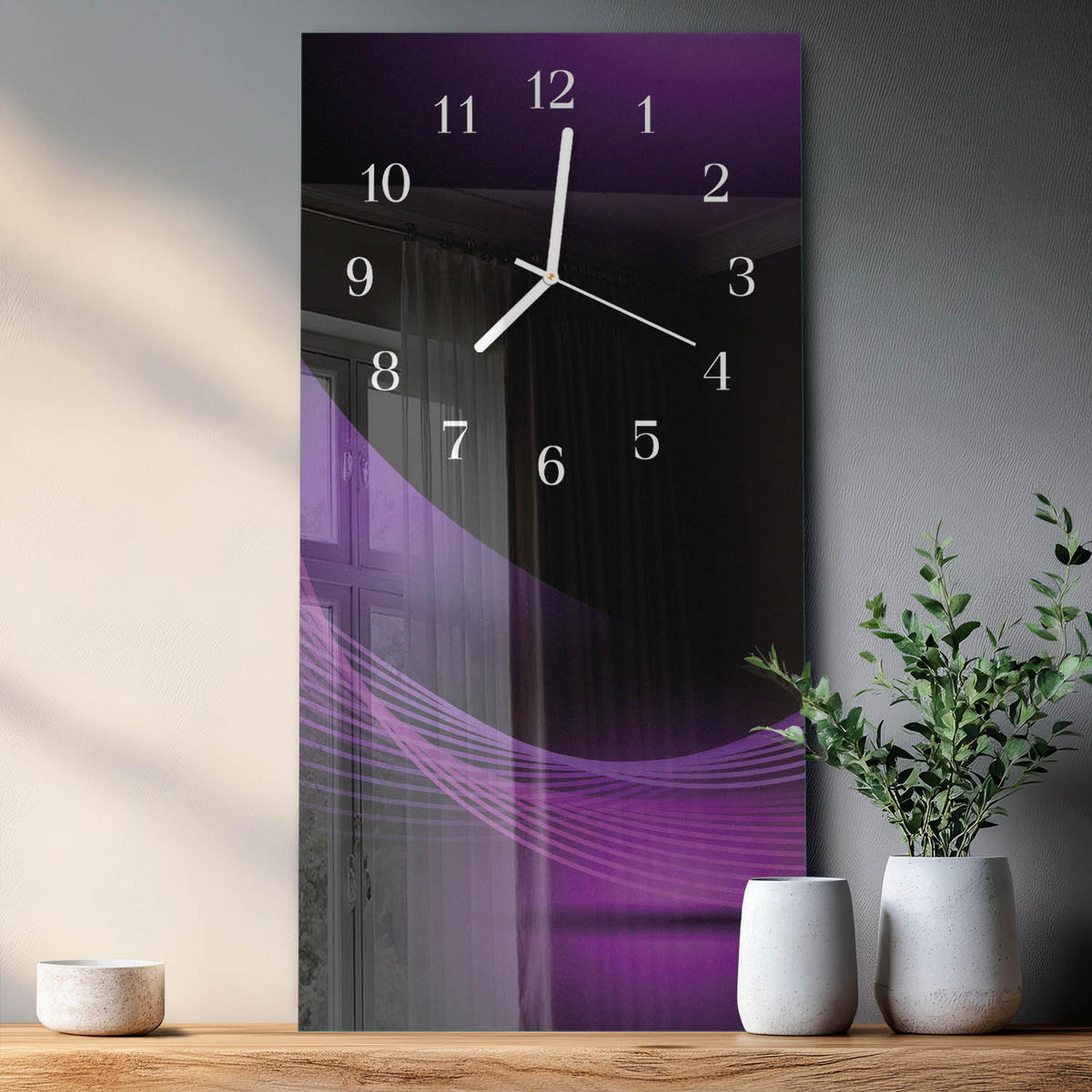 WANDUHR 30x60 cm - Erdbeere - Multicolor, Glas (30/60/0.4cm) - TULUP