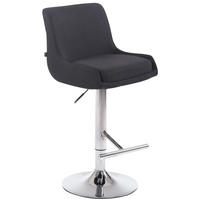 BARHOCKER Stoff schwarz - Chromfarben/Schwarz, Textil/Metall (43/90/50cm) - CLP
