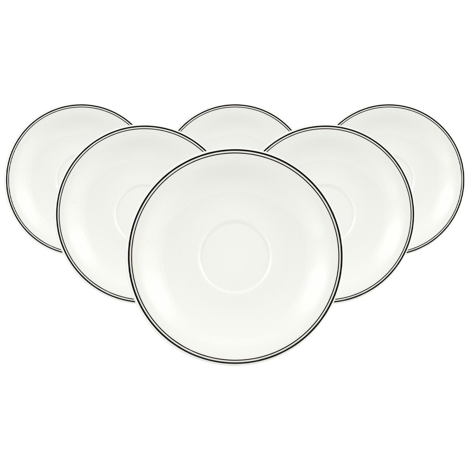CAFÉ AU LAIT UNTERTASSEN Charme & Breakfast Design Naif weiß-bunt ø 19,5 cm 6er Set - Multicolor/Weiß, Keramik (19.5cm) - Villeroy & Boch