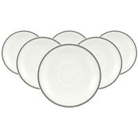 CAFÉ AU LAIT UNTERTASSEN Charme & Breakfast Design Naif weiß-bunt ø 19,5 cm 6er Set - Multicolor/Weiß, Keramik (19.5cm) - Villeroy & Boch