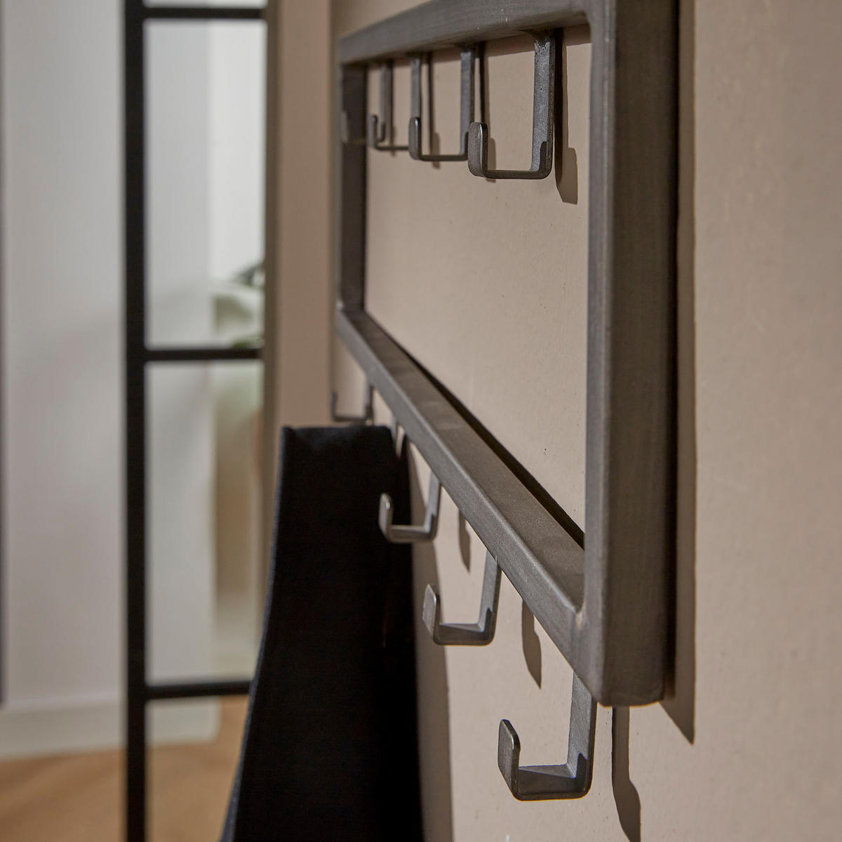 WANDGARDEROBE Lilly Grau 50/2/20 cm - Grau, Metall (2/20/50cm) - Hoyz Collection