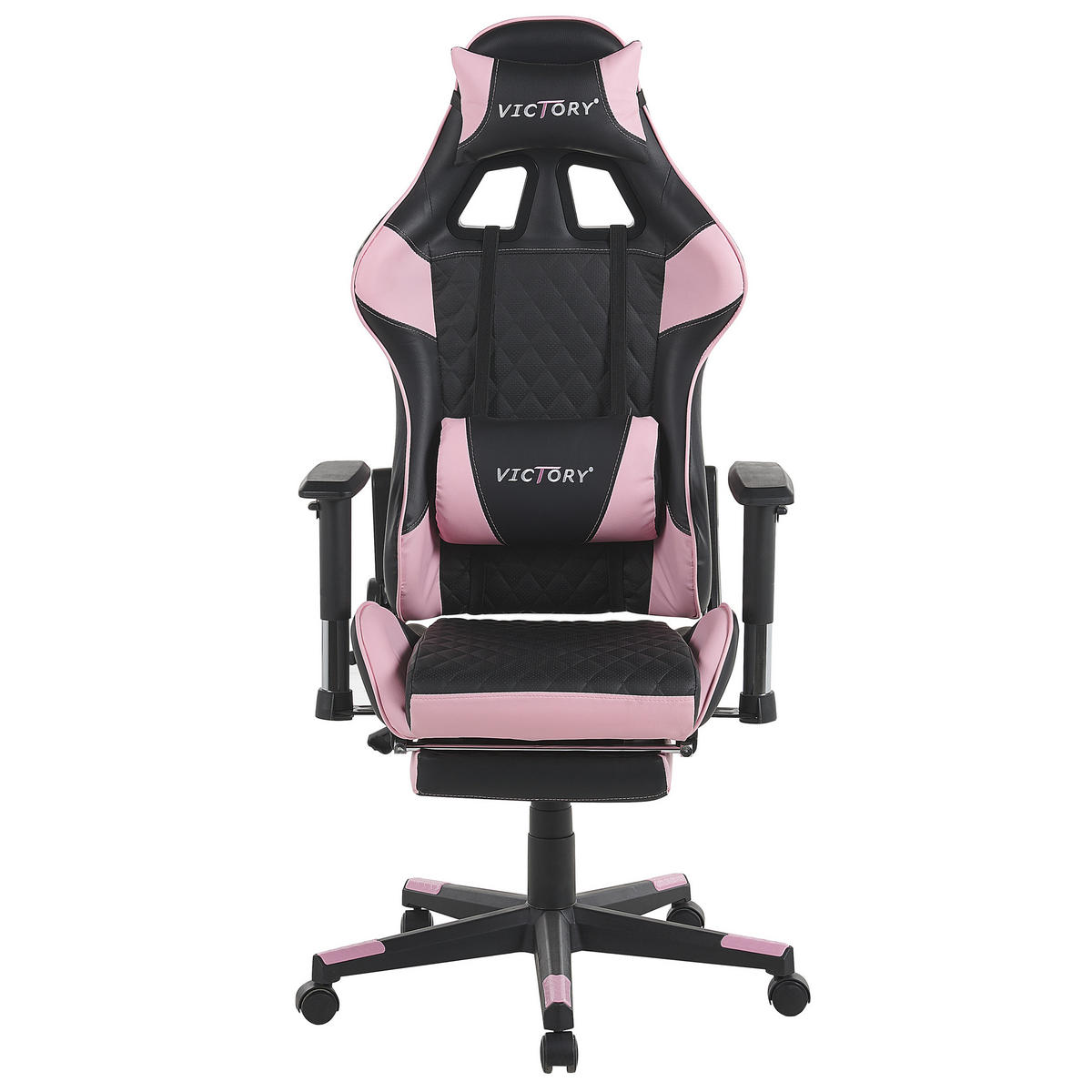 BÜROSTUHL Kunstleder Schwarz/Rosa Victory - Schwarz, Kunststoff/Textil (60/124/60cm) - Beliani