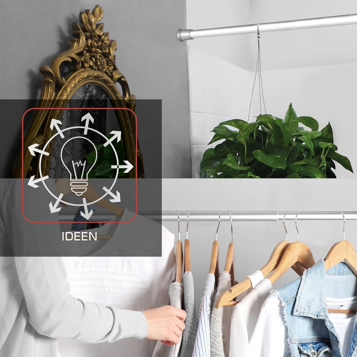 DUSCHSTANGE Neptun 70-120cm Aluminium - Alufarben, Metall (70cm) - BoMoe