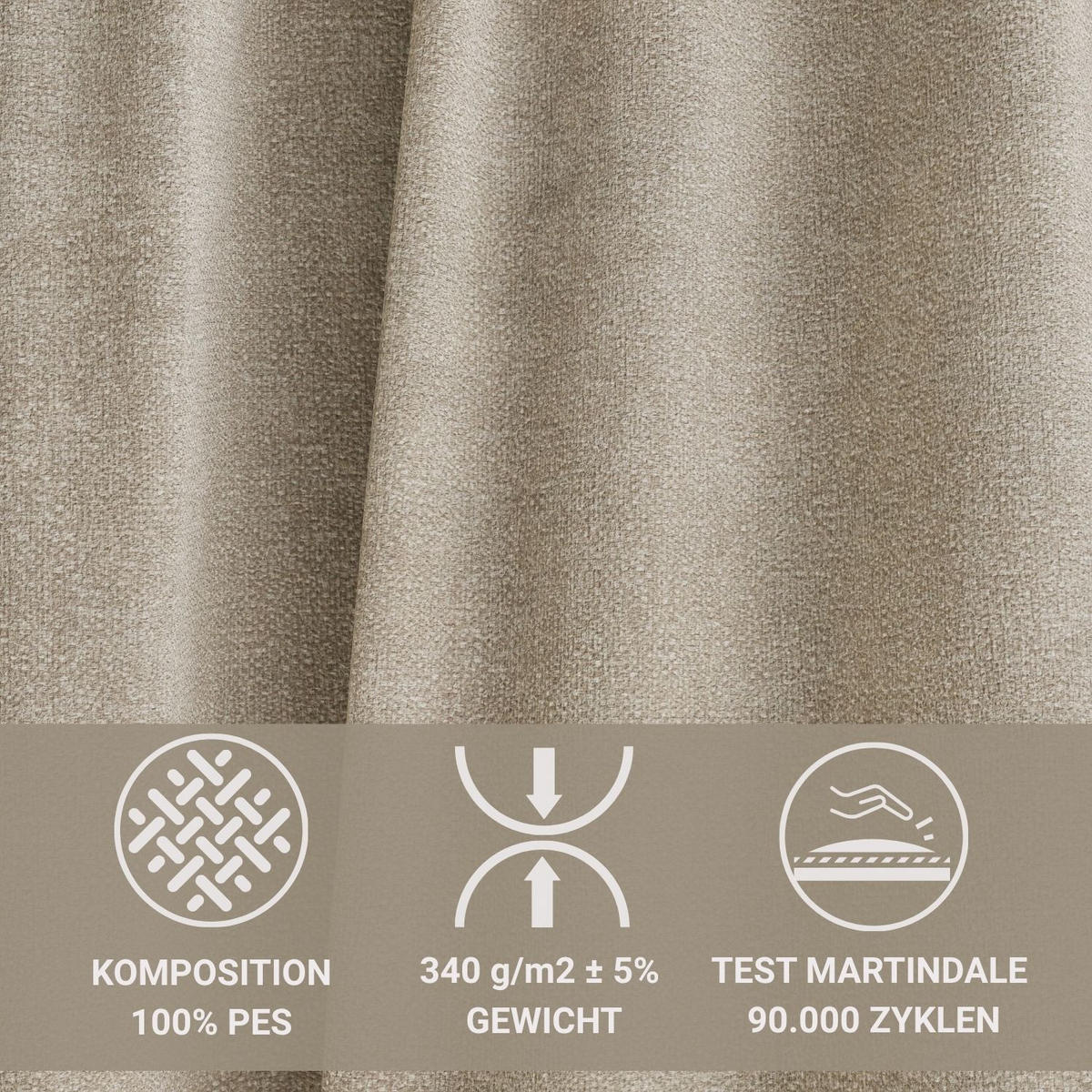 BOXSPRINGBETT Fatu 140/200 cm, in Beige, Bettkasten, Matratze, Topper - Beige/Schwarz, Holz/Holzwerkstoff (140/200cm) - Maison de Reve