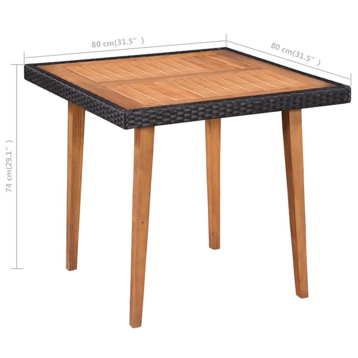 GARTEN-ESSGRUPPE 5-teilig Poly Rattan Schwarz Und Braun - Schwarz, Kunststoff - vidaXL