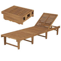 SONNENLIEGE Klappbar Massivholz Akazie - Braun, Holz (61/86/200cm) - furnicato