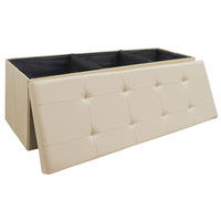 SITZBANK mit Stauraum, 110 cm, 120 Liter, Beige - Beige, Kunststoff (38/38/110cm) - Dunedesign