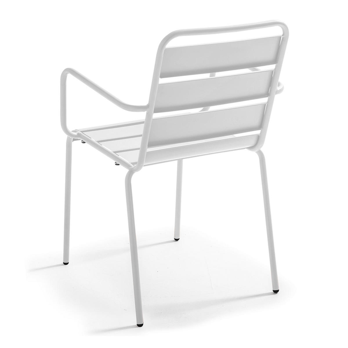 GARTENSET 5-tlg., Taupe und Weiß - Weiß, Metall - Oviala