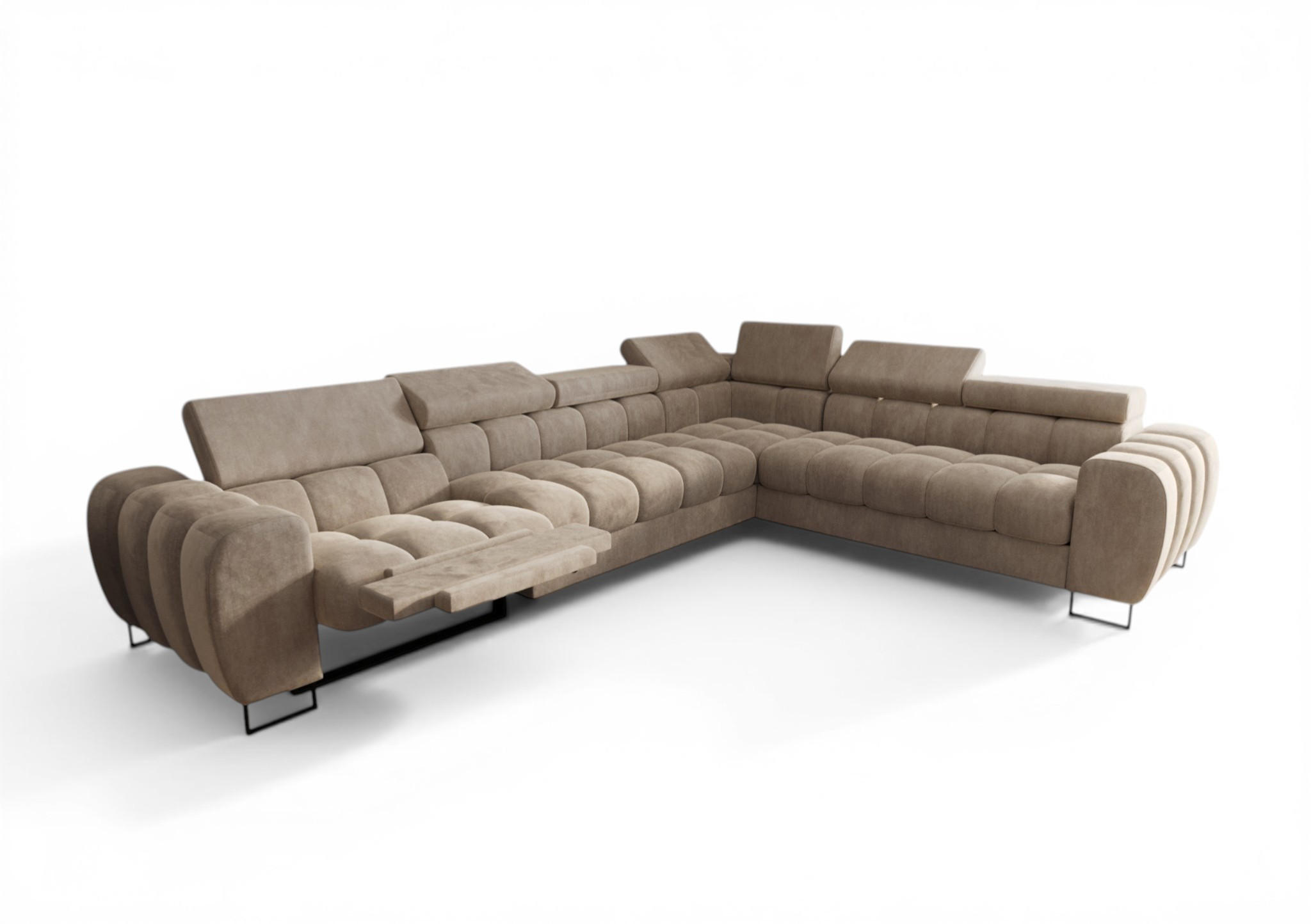 ECKSOFA Bastien Relax - Beige, Holzwerkstoff/Textil (330/260cm) - Fun Möbel