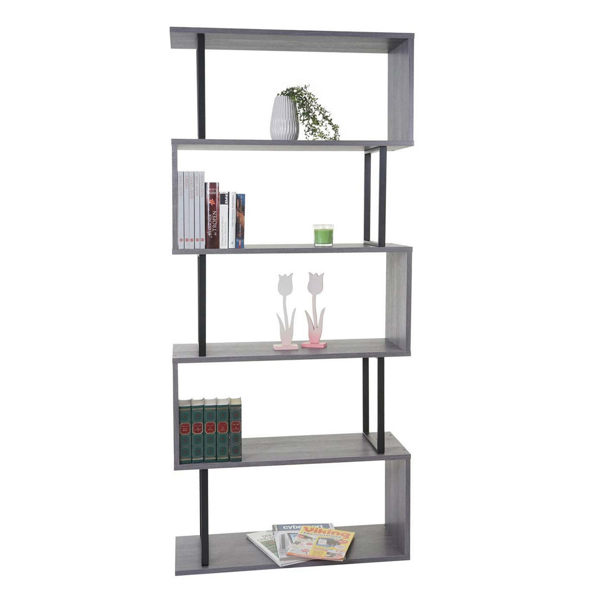 BÜCHERREGAL Grau - Grau, Holzwerkstoff (80/183/30cm) - MCW