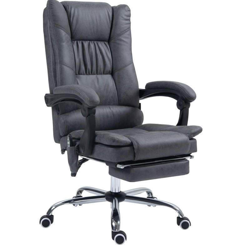 GAMINGSTUHL 64/70/110-118 cm, Massage & Wärme, 135° neigbar, höhenverstellbar, Dunkelgrau - Dunkelgrau, Kunststoff (70/118/64cm) - Redom