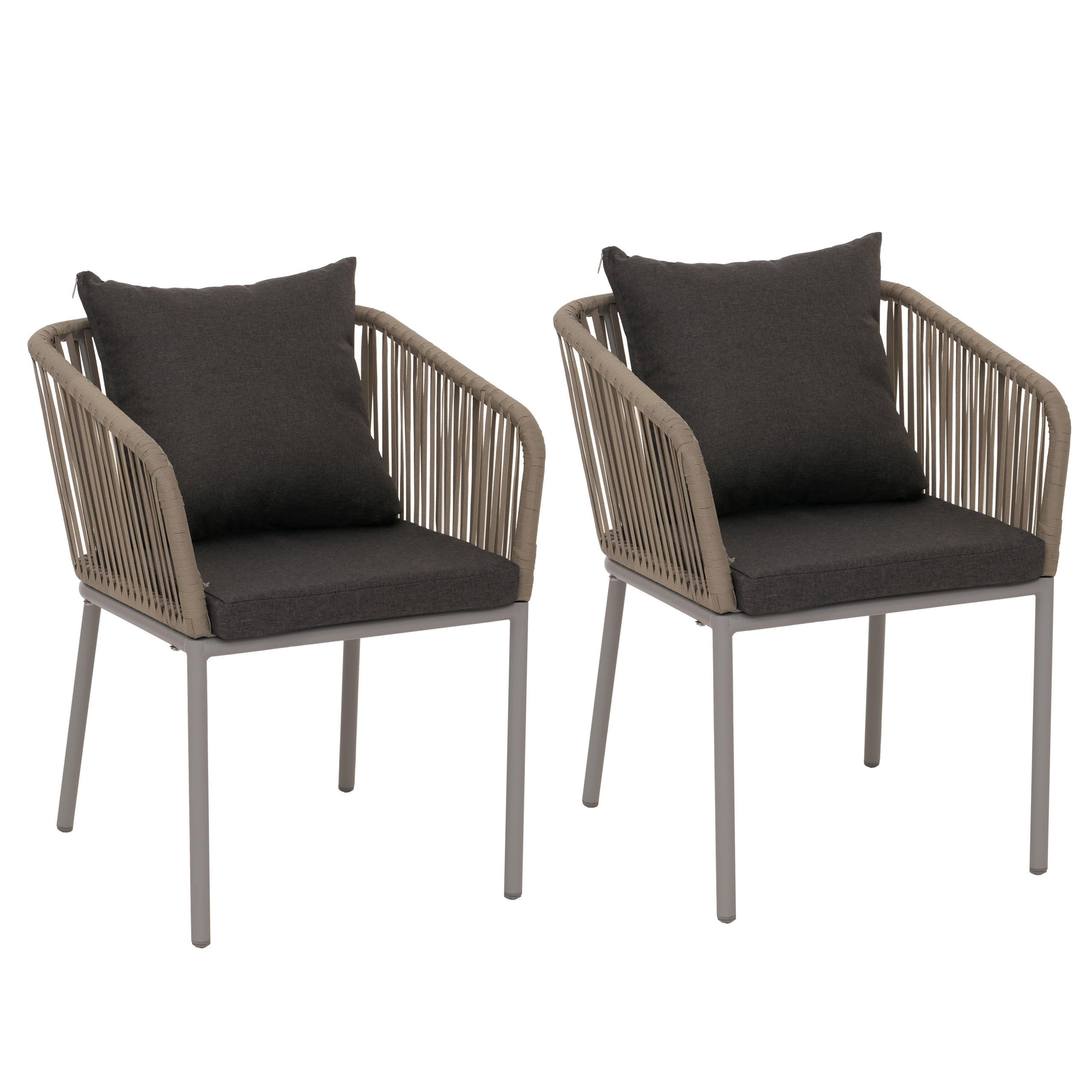 GARTENSTUHL grau, dunkelgrau - Dunkelgrau/Grau, Textil (55/75/55cm) - MCW