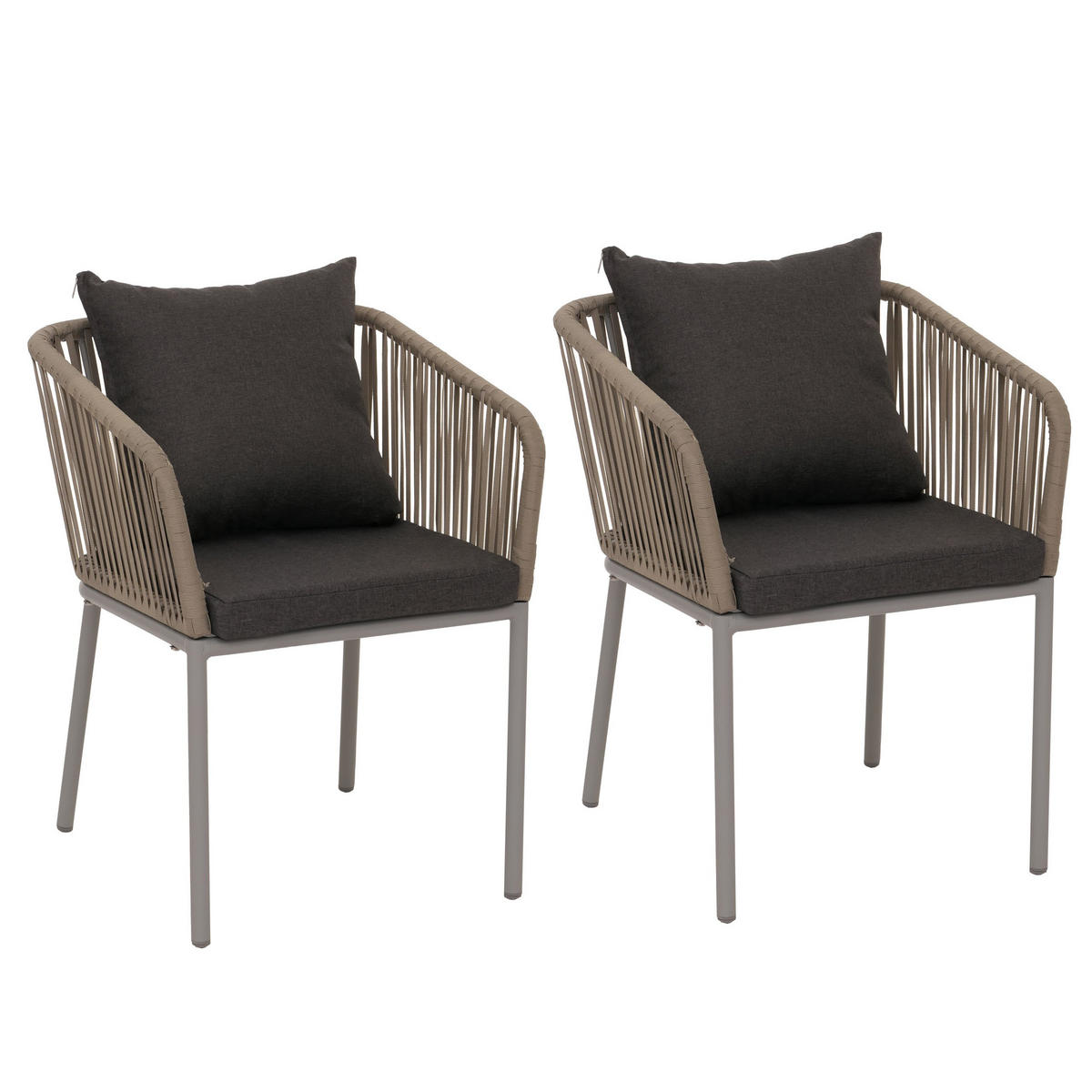 GARTENSTUHL grau, dunkelgrau - Dunkelgrau/Grau, Textil (55/75/55cm) - MCW