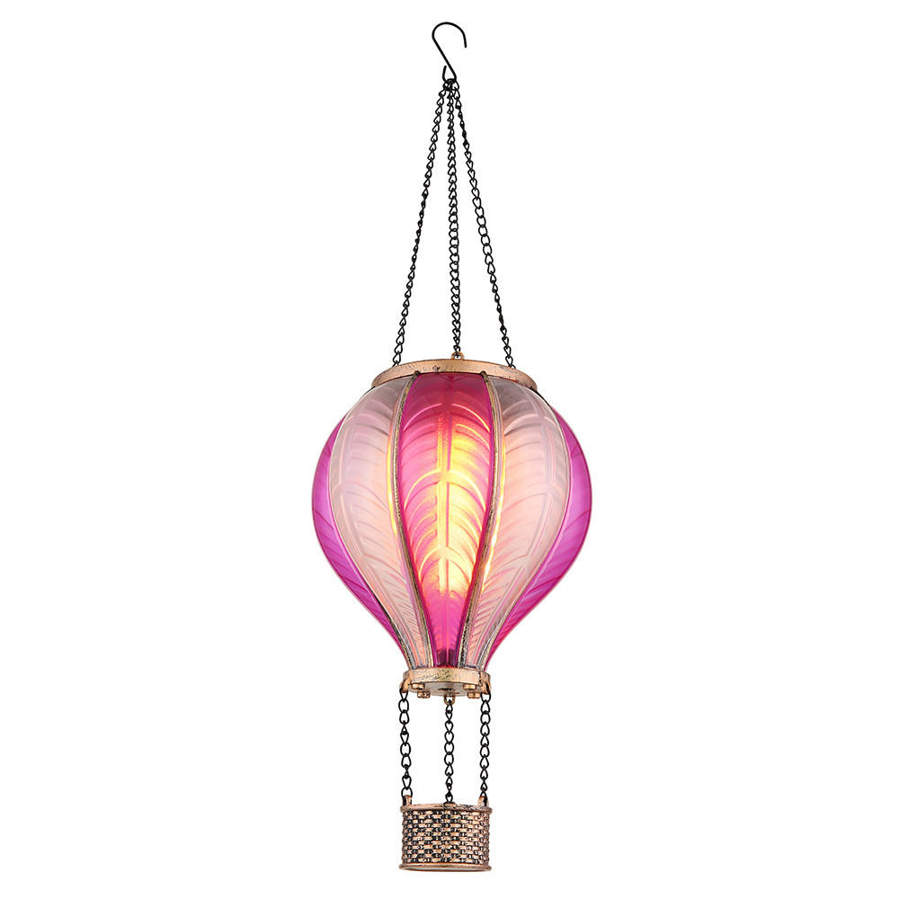LED AUSSENLEUCHTE Solarleuchte Pink - Multicolor, Metall (14/14/46.5cm) - Globo Lighting