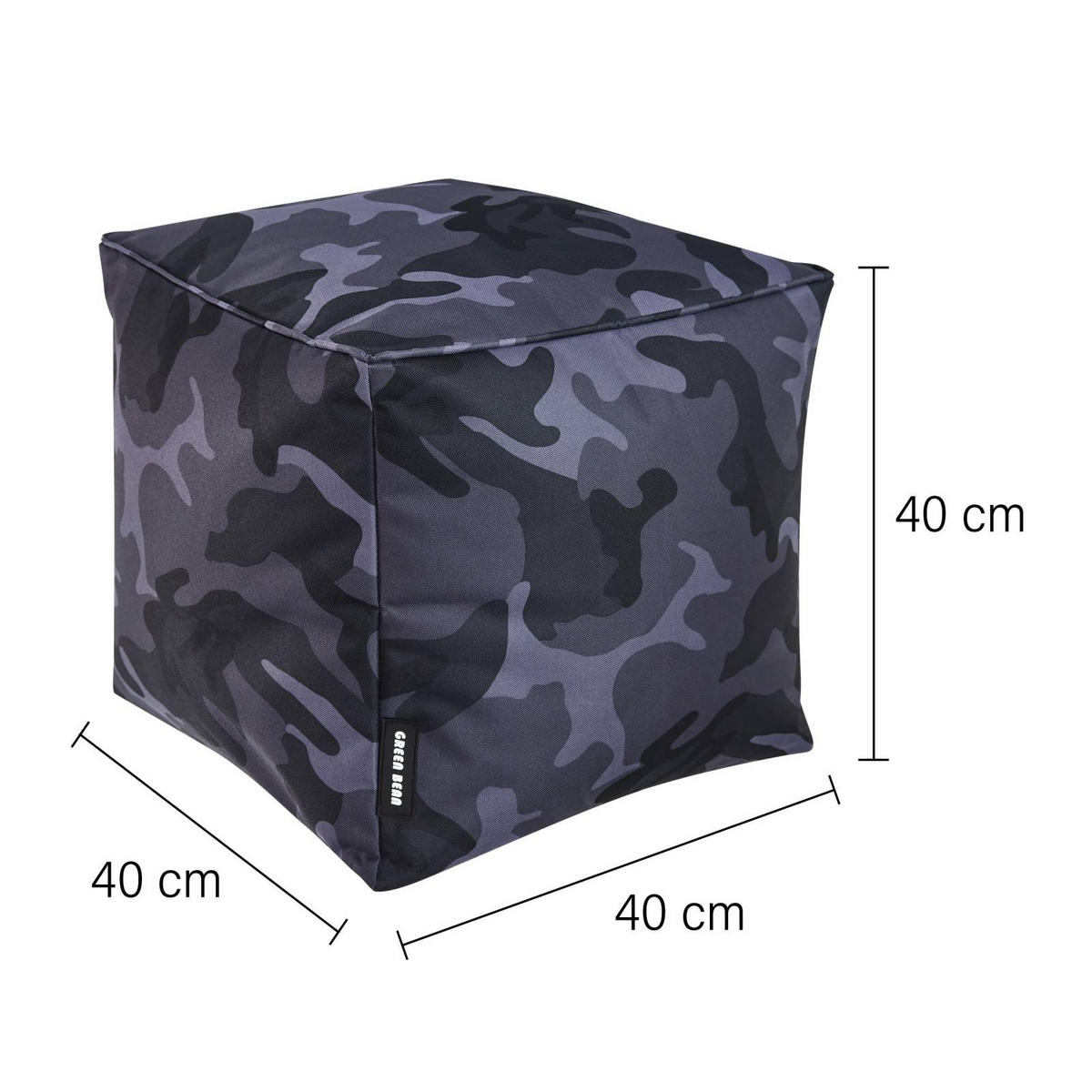 SITZSACK-HOCKER Pouf "Cube" 40x40x40cm - Multicolor, Textil (40/40/40cm) - Green Bean