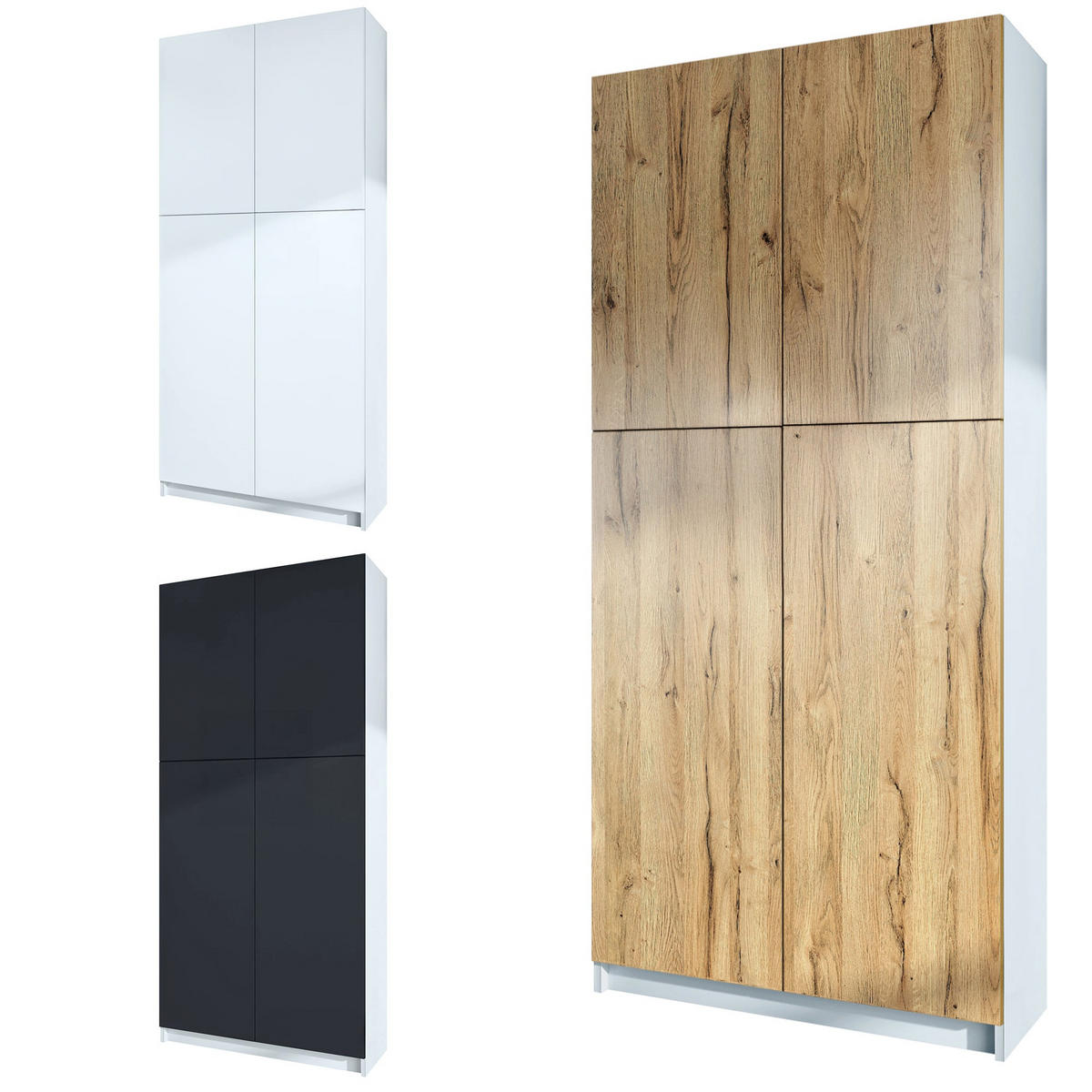 AKTENSCHRANK Elona M1, Büroschrank mit Soft-Close & Push-to-Open, Weiß matt (82 x 184 x 37 cm) - Weiß, Holzwerkstoff (82/184/37cm) - InnoFurn