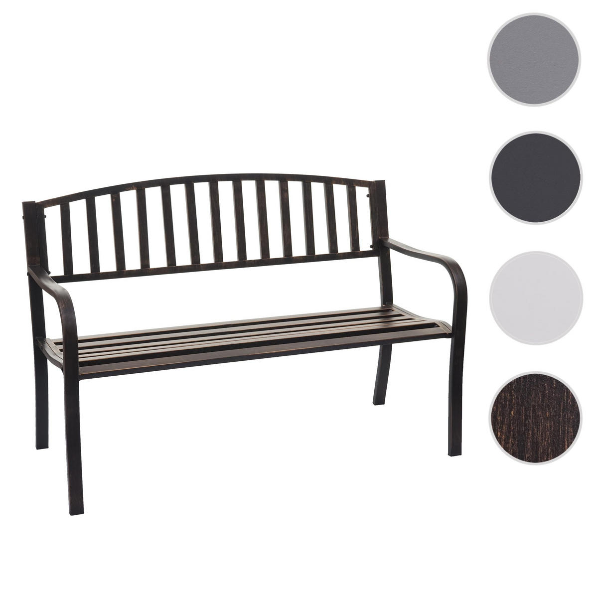 GARTENBANK 87x128x58cm Bronze 2-Sitzer - Bronzefarben, Metall (128/87/58cm) - PROREGAL