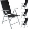 GARTENSTUHL 4er Set Marilena,67 x 56 x 105 cm,silber - Silberfarben, Metall (56/105/67cm) - tectake